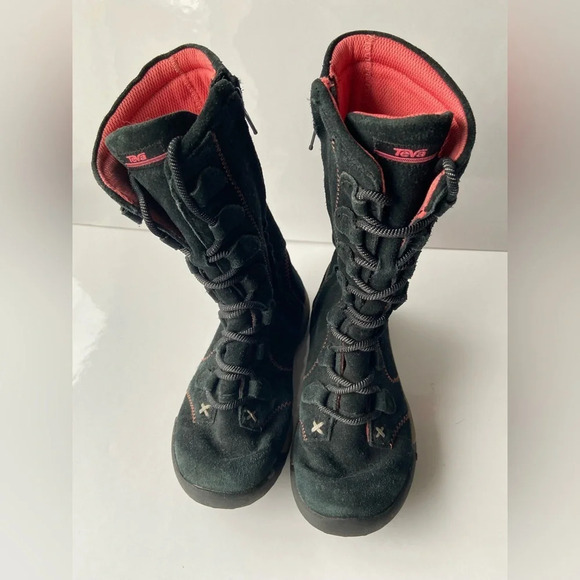 Teva girls tall zipper laced boots Sz 13 - Picture 6 of 10